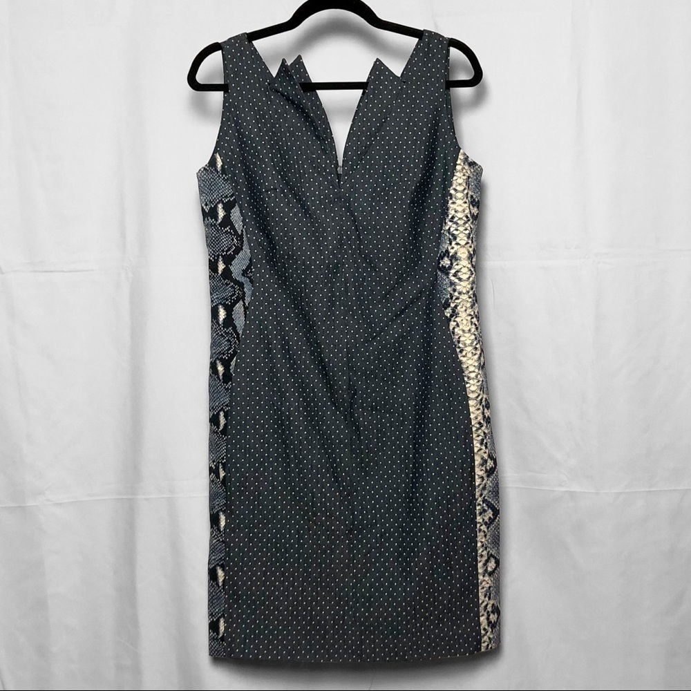 Vintage Christian Chenail Navy Polkadot Dress Size 8 - Picture 1 of 7